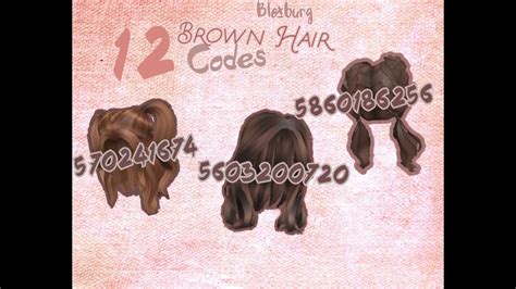 Bloxburg Brown Hair Codes 2021 - Roblox promo codes are codes that you can enter to get some ...