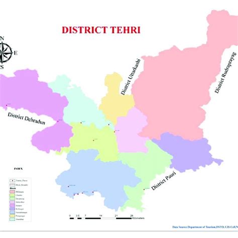 Map of Tehri district (Dept. of Tourism, GIS cell, New Tehri) | Download Scientific Diagram