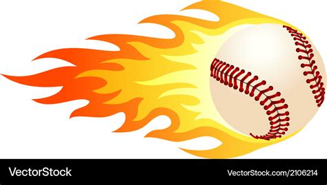 Flaming baseball Royalty Free Vector Image - VectorStock