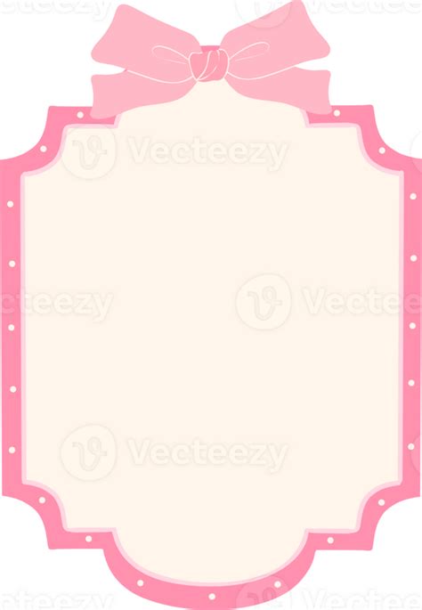 Pink Coquette frame aesthetic with ribbon bow 37073138 PNG