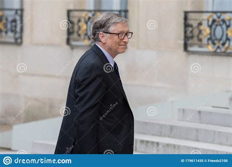 PARIS, FRANCE - APRIL 16, 2018 : Bill Gates at the Elysee Palace ...