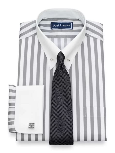 Slim Fit Pure Cotton Satin Stripe French Cuff Dress Shirt | Paul Fredrick