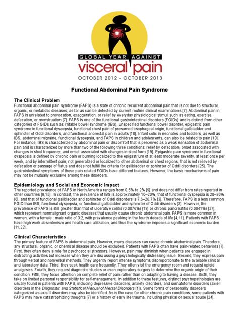 Functional Abdominal Pain Syndrome