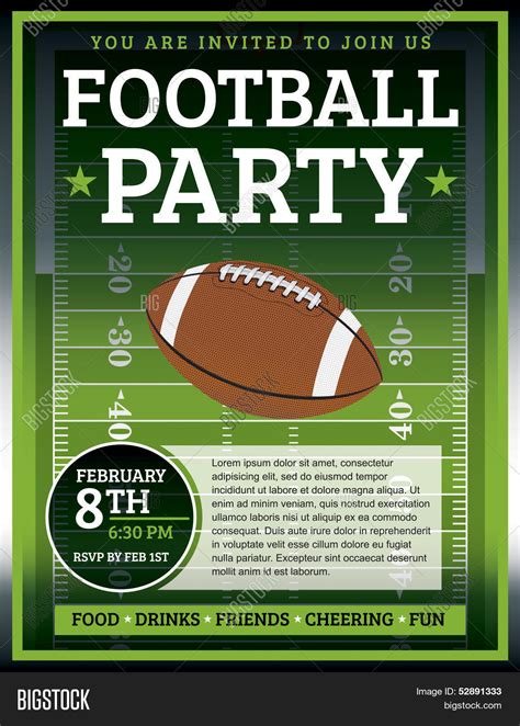 Football Party Flyer Vector & Photo (Free Trial) | Bigstock