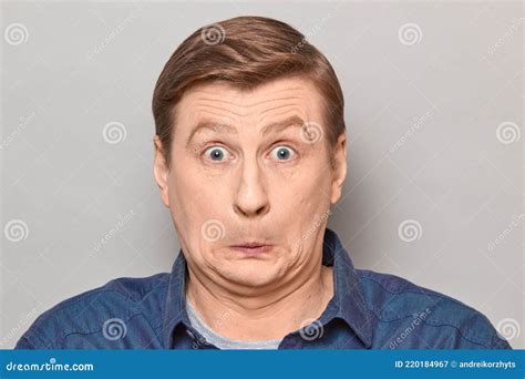 Portrait of Surprised Bewildered Mature Man Making Goofy Funny Face Stock Image - Image of crazy ...