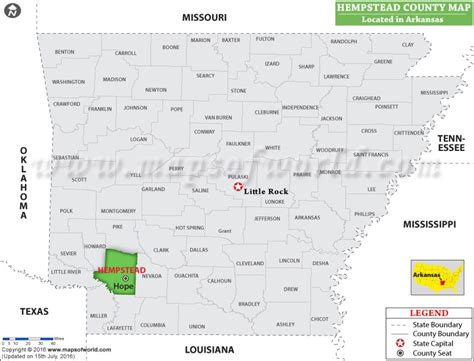 Hempstead County Map, Arkansas