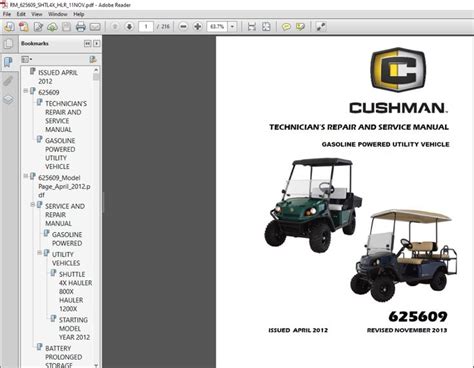 CUSHMAN SHUTTLE 4X HAULER 800X 1200X SERVICE MANUAL (Gasoline) - PDF DOWNLOAD | Pdf download ...