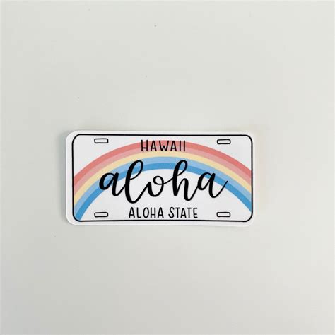 Aloha License Plate Sticker Hawaii License Plate Sticker - Etsy