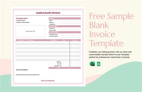 FREE Blank Invoice Template - Download in Word, Google Docs, Excel, PDF, Google Sheets ...