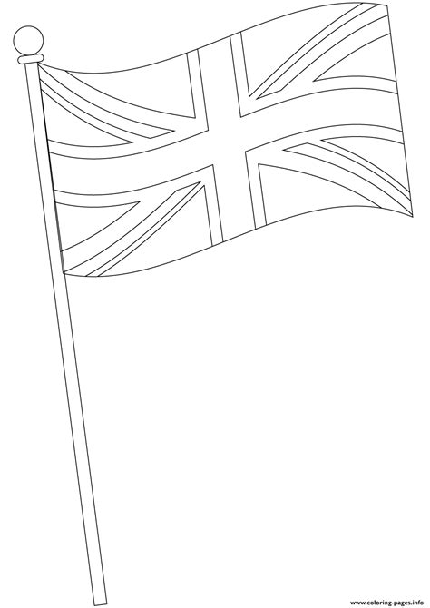 Flag Of United Kingdom Coloring page Printable