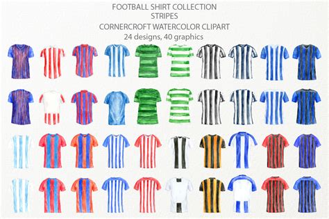 Striped football shirt clipart, sport clipart (102596) | Illustrations | Design Bundles