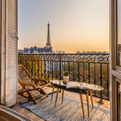 paris balcony with splendid view on eiffel tower at sunset - Travel Off ...