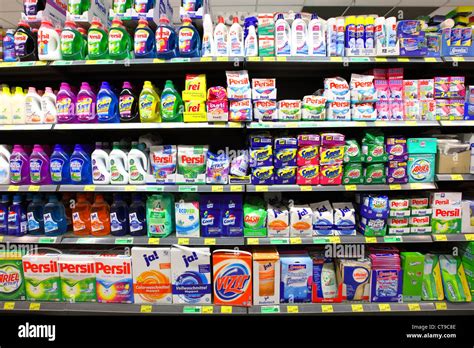 Self -service Supermarket, shelf, rack with different products, foods Stock Photo - Alamy