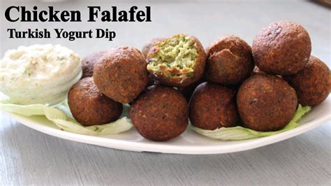 Chicken Falafel Recipe | Turkish Yogurt Dip | How to Make Falafel - YouTube