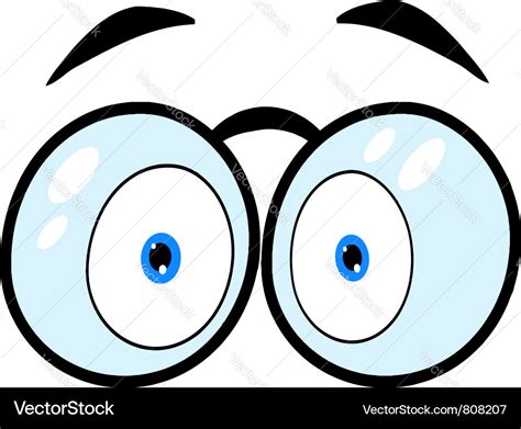 Cartoon eyes with glasses Royalty Free Vector Image