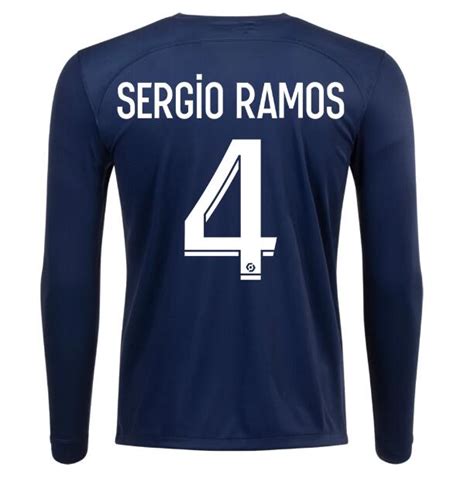 Sergio Ramos #4 PSG 2022/23 Home Long Sleeve Soccer Jersey Model ...