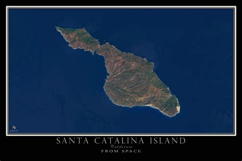 The Santa Catalina Island California Satellite Poster Map | Catalina ...