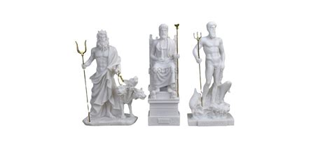 Set Gods Zeus Poseidon Hades Greek Cast Marble Statue Figure Sculpture Decor - Etsy