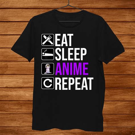 Anime Lover Funny Gift Eat Sleep Anime Repeat Shirt - TeeUni