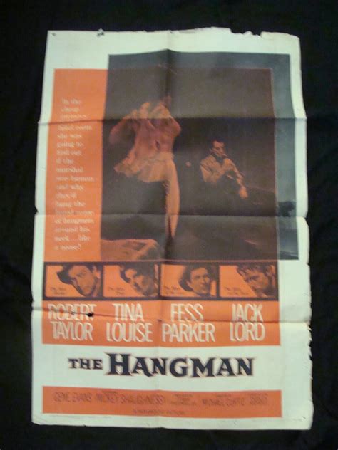 The HANGMAN movie poster TINA LOUISE FESS PARKER Original 1959 One ...