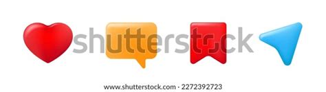 Set Social Media 3d Icons Buttons Stock Vector (Royalty Free ...