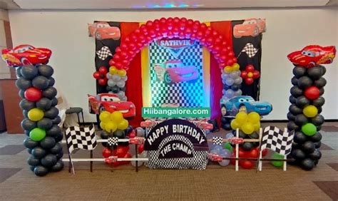 2d Mcqueen cars themed birthday party decoration Bangalore - Catering services Bangalore, Best ...