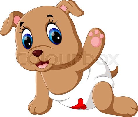 Illustration of Cute baby dog cartoon | Stock vector | Colourbox