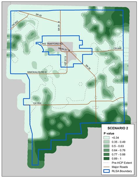 Areal extent of adult panther habitat within the RLSA under Scenario 2 ...