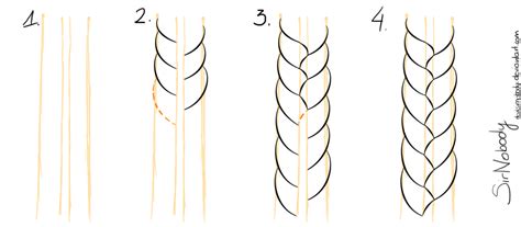 Drawn Braided Hair Reference - Download Free Mock-up