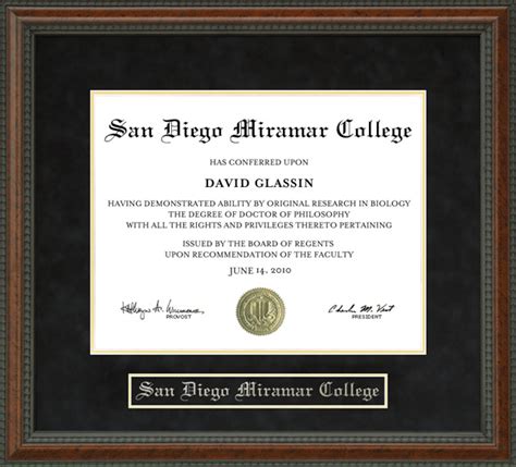 San Diego Miramar College Diploma Frame: Wordyisms