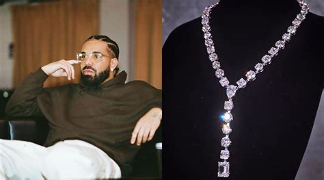 Drake unveils necklace with 42 engagement ring diamonds for all the ...