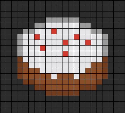 A pixel art template of the Minecraft cake (2D without showing the centre lines). Pixel Art ...