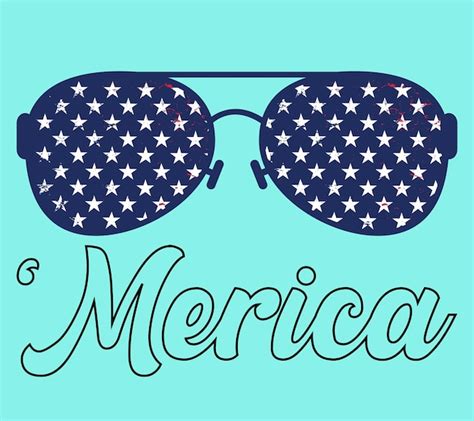 Premium Vector | Merica with usa flag sunglass united states america usa 4th of july ...