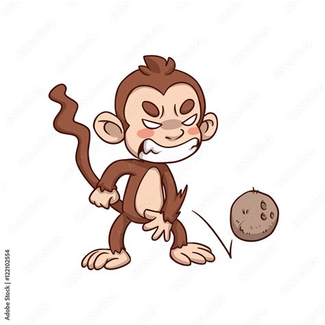 Angry Monkey Cartoon Mascot Stock Vector | Adobe Stock