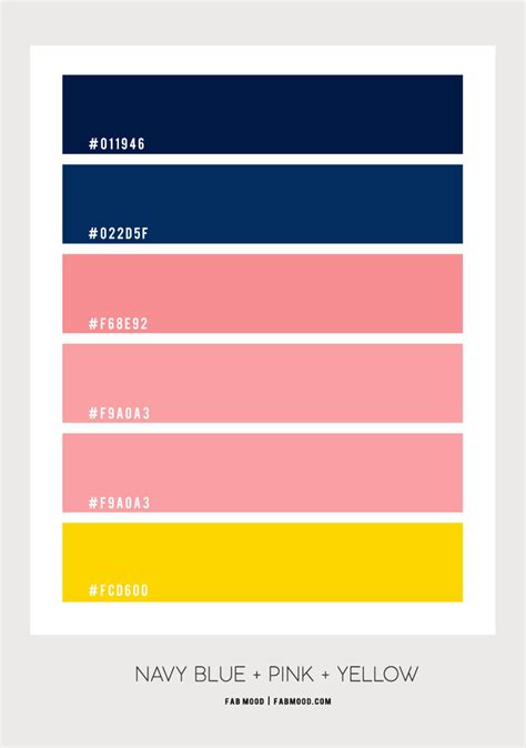 Navy blue, Pink and Yellow Color Scheme – Color Palette #70 1 - Fab Mood | Wedding Color ...