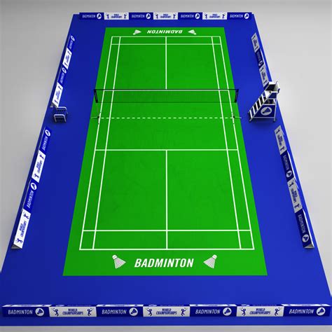 3d badminton court arena model