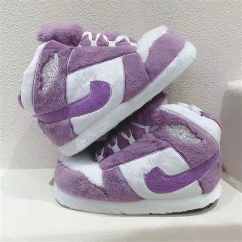 Purple Slippers - Air Retro 1 Low Light Purple | Slippers.one ...