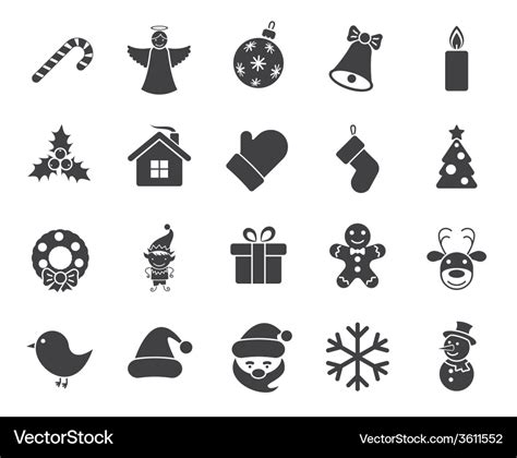 Christmas icons Royalty Free Vector Image - VectorStock