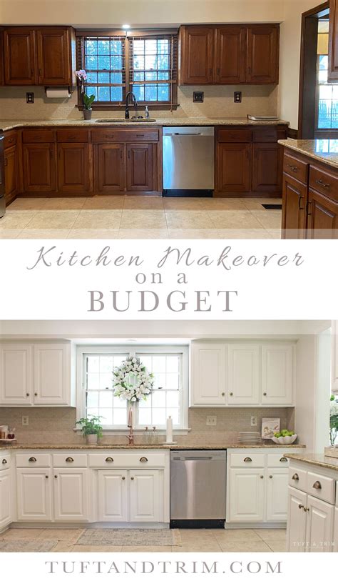 Kitchen Makeover on a Budget: Before & After - Tuft & Trim | キッチンデザイン, デザイン, キッチン