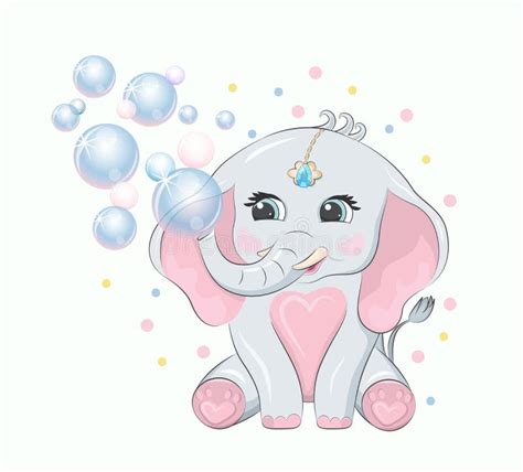 Baby Elephant Blowing Bubbles Svg