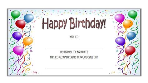 Birthday Gift Certificate Template Free Printable 2 | Free regarding Birthday… in 2021 | Free ...