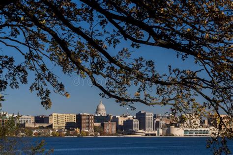 Skyline of Madison Wisconsin at Night Stock Photo - Image of wisconsin ...