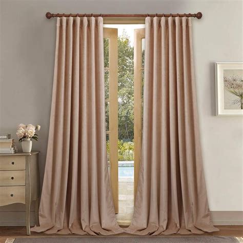 blush beige extra long velvet curtains | Girls bedroom curtains, Velvet ...