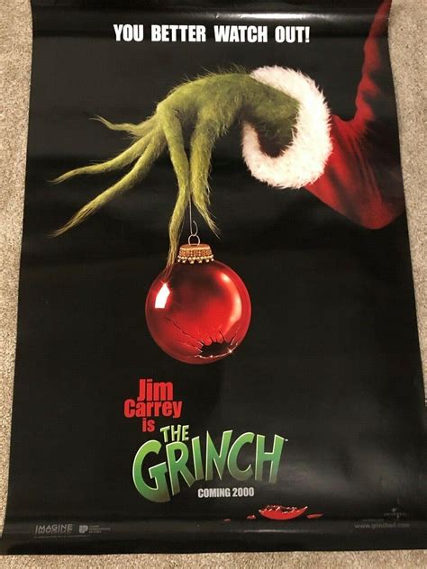 THE GRINCH MOVIE POSTER 2 Sided ORIGINAL Advance 27x40 JIM CARREY Nice ...