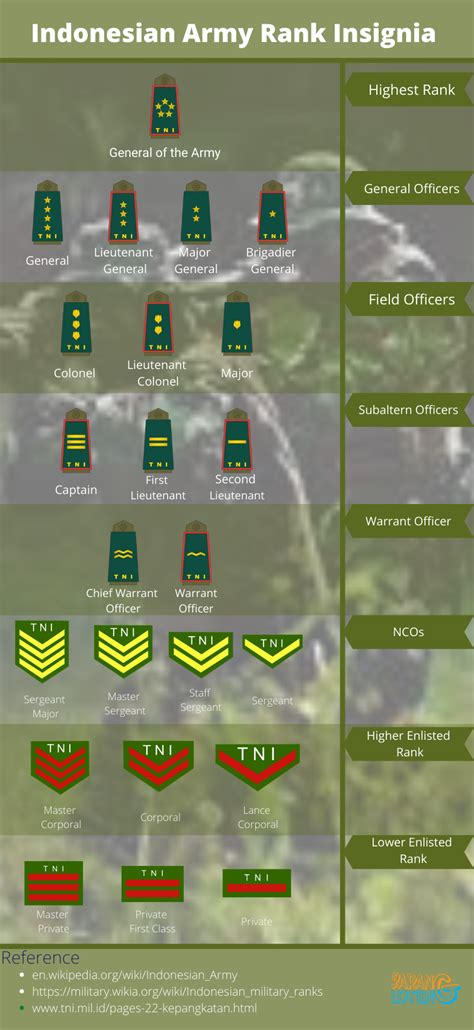 Infographic “Indonesian Army Rank Insignia” | Barang Loteng