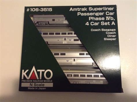 Kato N Scale Amtrak Superliner Passenger Car Phase IVb 4 Car Set A ...