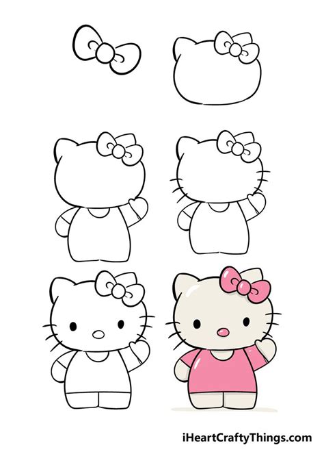 How to Draw Hello Kitty – A Step by Step Guide | Hello kitty drawing ...