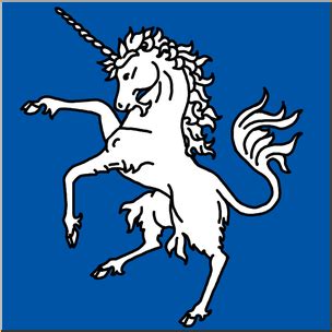 Clip Art: Heraldry: Heraldic Unicorn Color – Abcteach