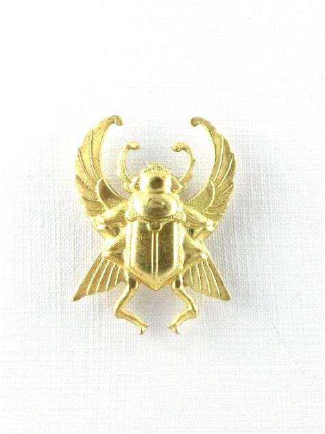 1 Large SCARAB Beetle Gold Jewelry Embellishment. Raw Brass Stamping ...