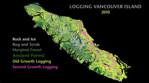 Maps Showing the Disappearance of Old-Growth Forests on Vancouver Island - 1900 to 2016 - YouTube